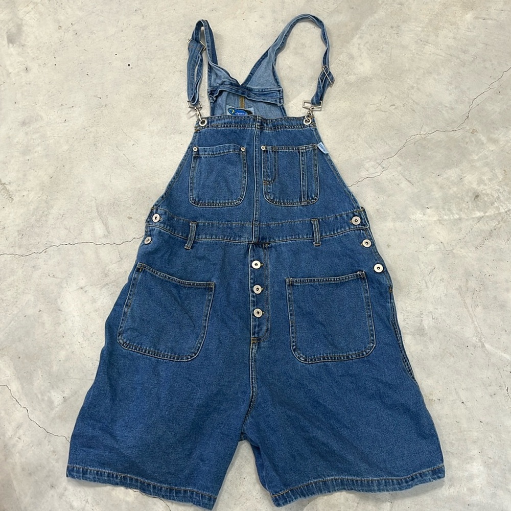Vintage Denim Short Overalls